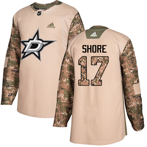 Adidas Stars #17 Devin Shore Camo Authentic Veterans Day Stitched NHL Jersey